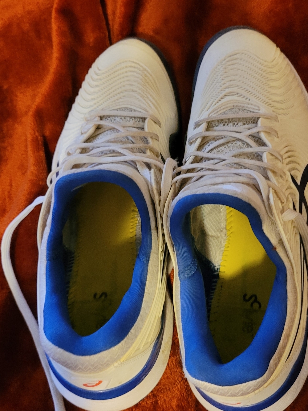 Asics White Athletic Sneakers with Blue Trim 8US
